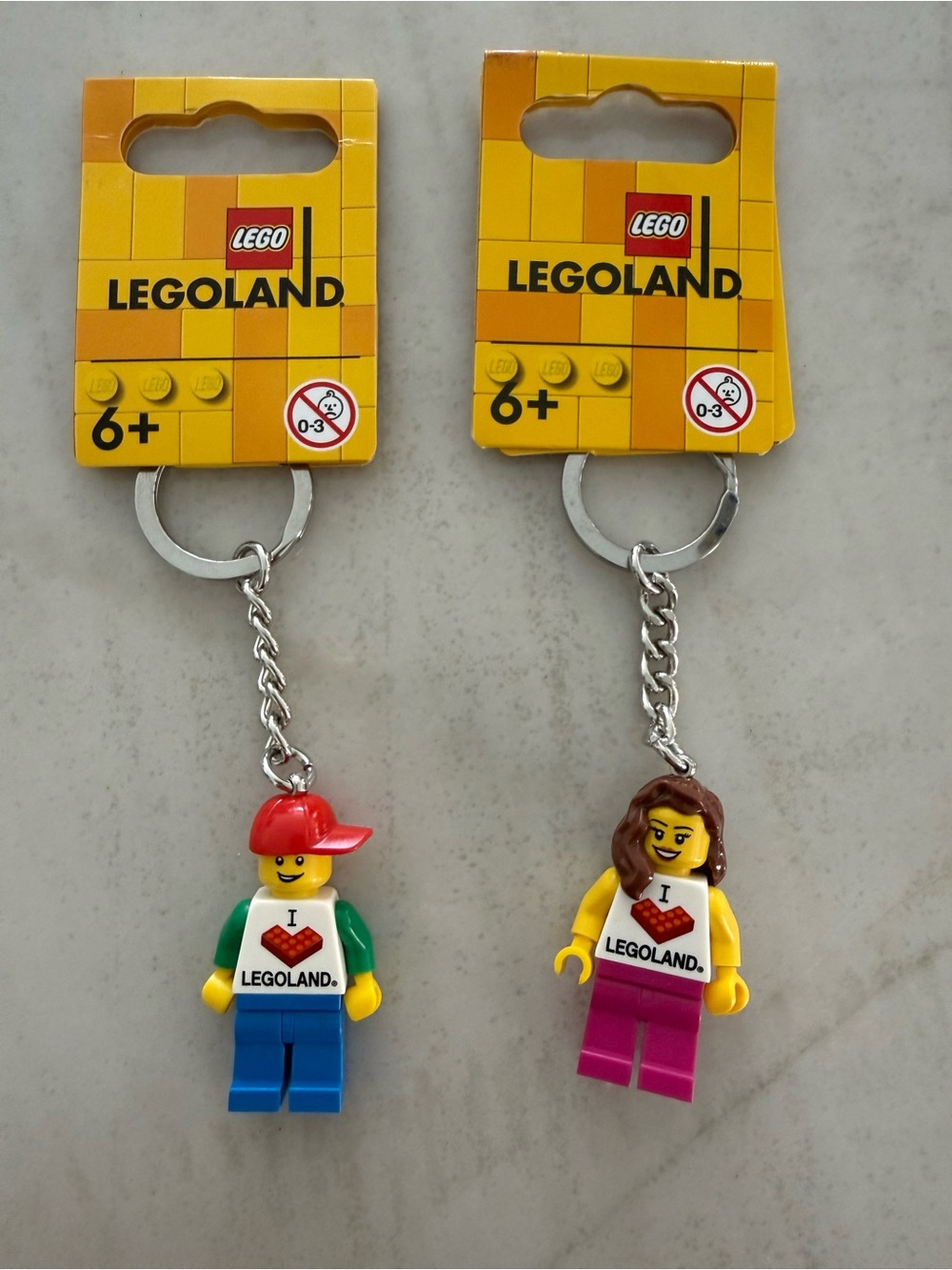 LEGO LEGOLAND Keychain Minifigure - 2 keychains - never used